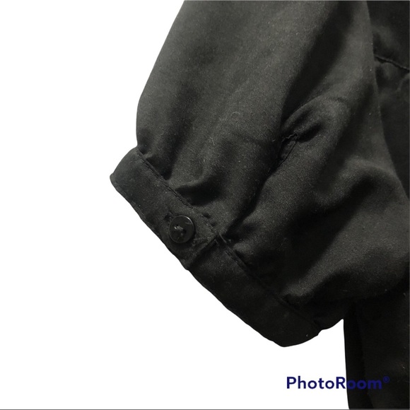 (190) Gothic Victorian Black Puff Sleeve Dress - Picture 7 of 11